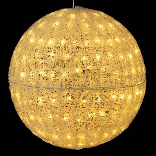 耐水80cm240球広角型LEDシャンペーングロー立体ボール(常点灯/パワーコード、コネクター付き)