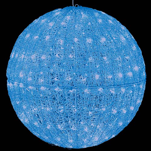 耐水80cm240球広角型LEDブルーグロー立体ボール(常点灯/パワーコード、コネクター付き)