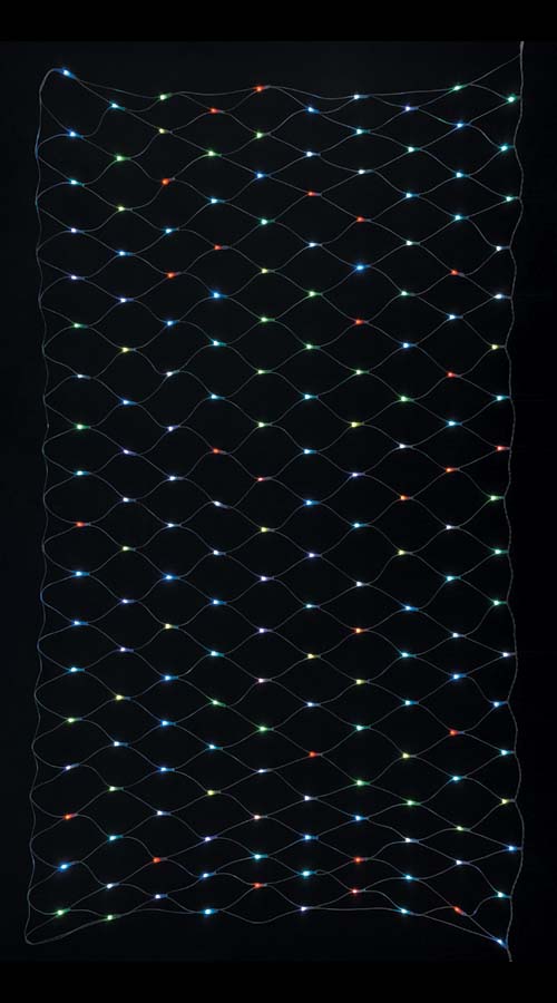 耐水180球広角型LED-RGBネットライト/クリアコード(パワーコード、コネクター付き)